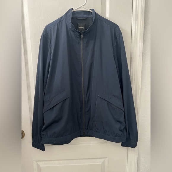Theory Men’s Scotty Bevan Double Zip Front Jacket Windbreaker Navy Blue Size XL - Picture 3 of 10